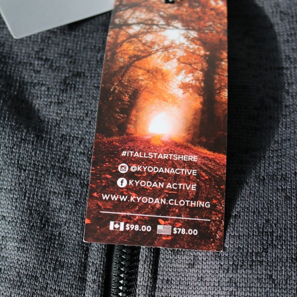 NWT KYODAN Women's Jacket Black Melange Outdoor Sweater Full Zip Size Medium - Picture 3 of 10